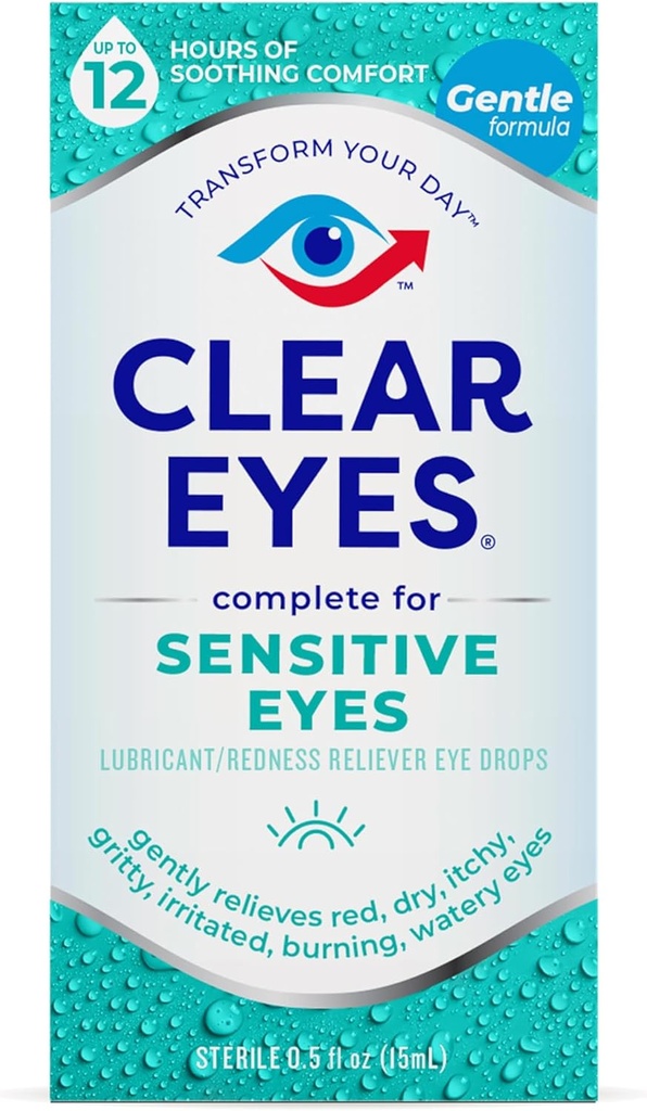 Clear Eyes Citlivé oči Očné kvapky 
