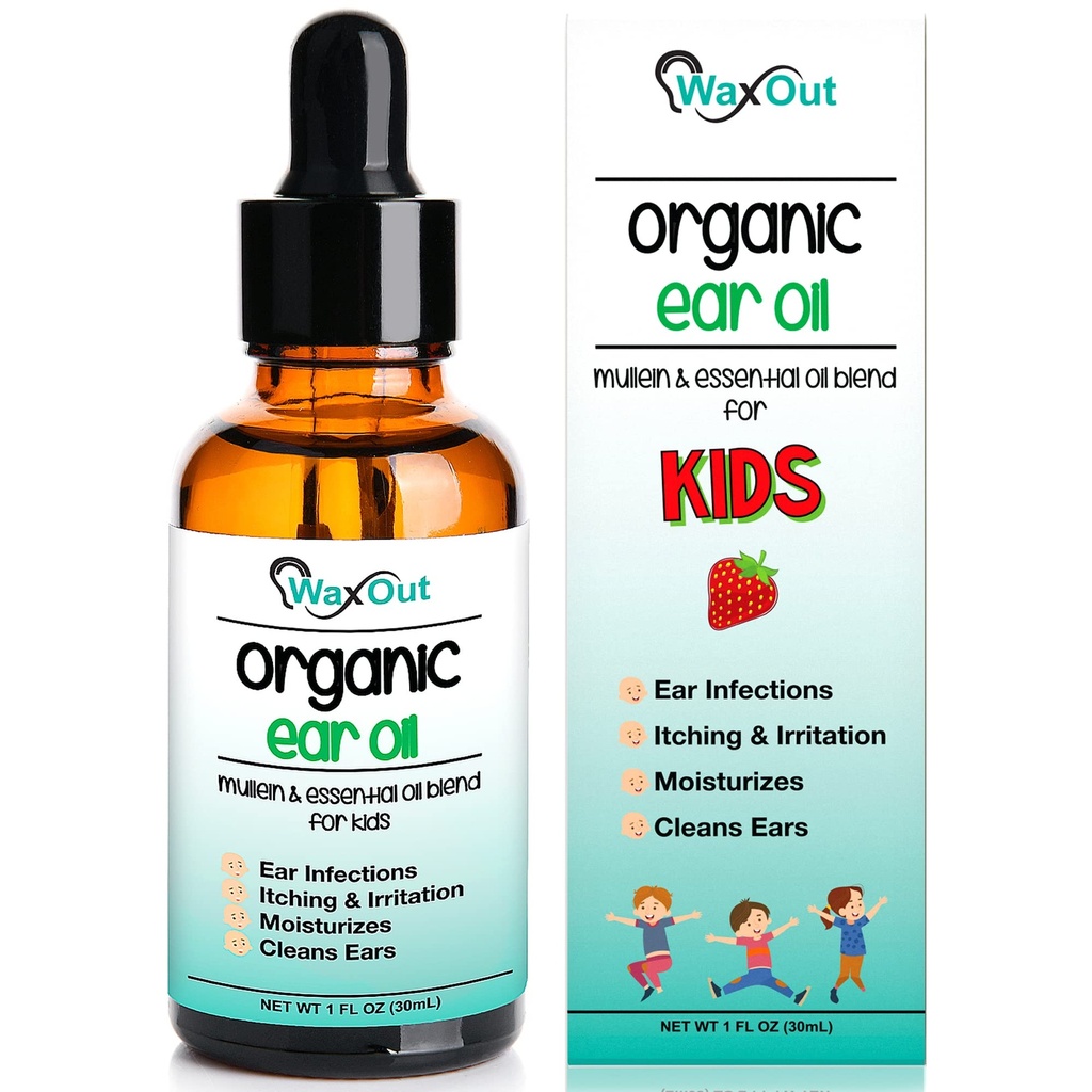 Natural Mullein Ear Wax odstránenie oleja a čistiace kvapky so Strawberry pre deti 