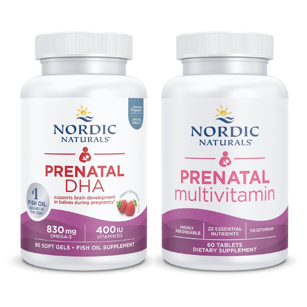 Nordic Naturals Prenatal Starter Pack - Prenatálne DHA a prenatálne multivitamínové tablety