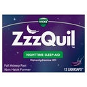 ZzzQuil, Nočná pomôcka na spánok LiquiCaps, 25 mg Difenhydramín HCl, No.1 Spánková pomôcka, Non-Habit forming, Fall Asleep Fast, 12 Count