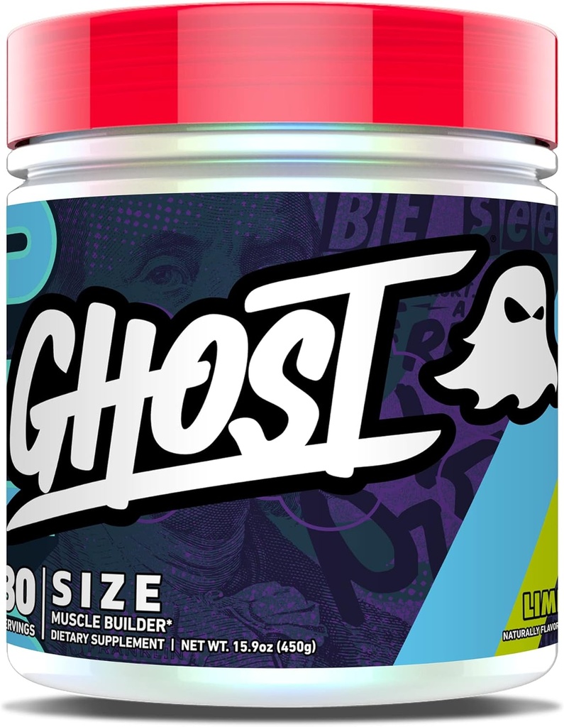 GHOST veľkosť svalového Builder Dietary Supplement - Lime, 30 Slúži - Svalový rast a sila Stavebné doplnky pre mužov a ženy - Kreatín, Betaín a Beta-Alanín - bez cukru a lepidla, Vegan