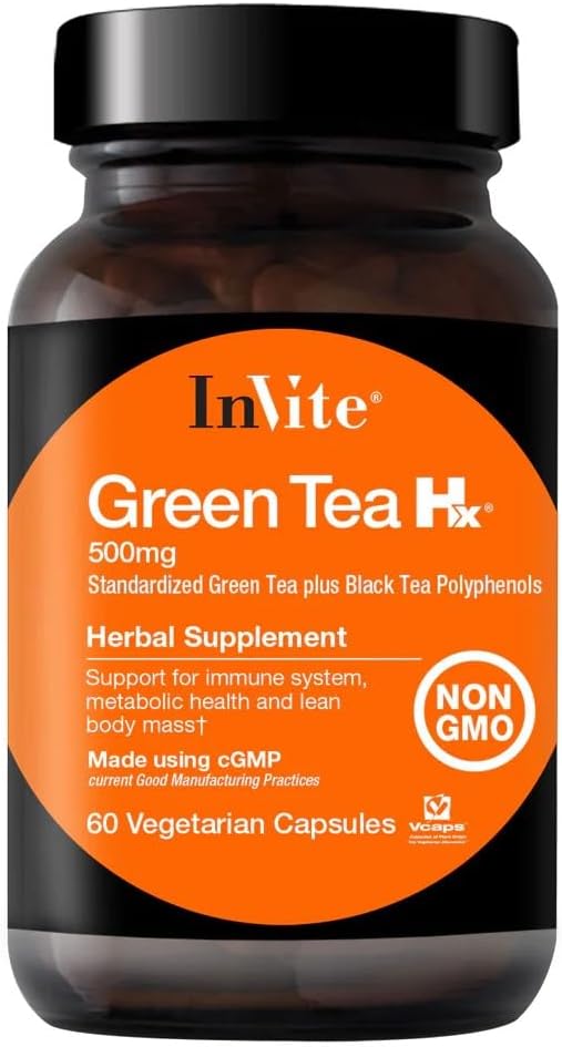 Pozvite zdravie - Zelený čaj Hx - Standarized Green Tea Plus Čierny čaj Polyfenoly - 60 Vegetariánske kapsule - 30 dní dodávky (1)