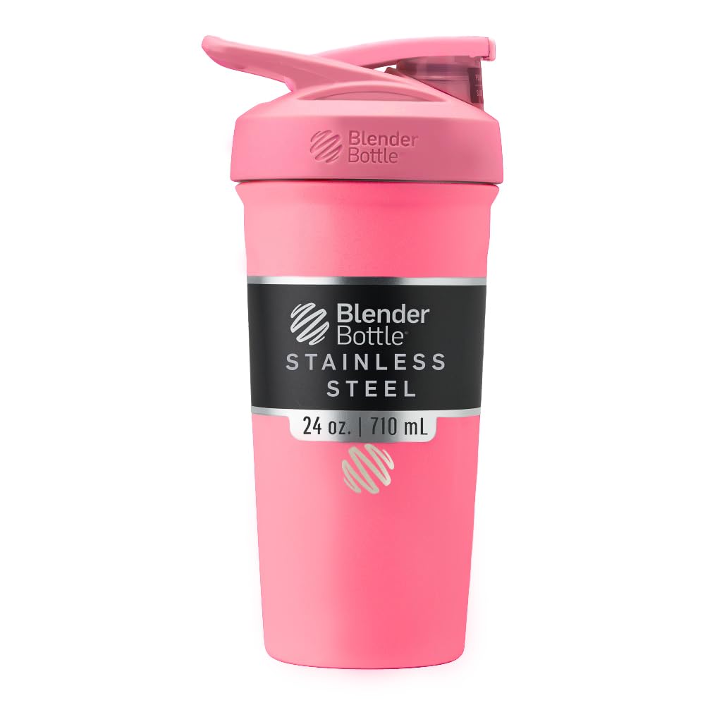 BlenderBottle Šport Izolovaná nerezová oceľ fľaša Shaker s drôtom Whisk, 24-Ounce, ružové 