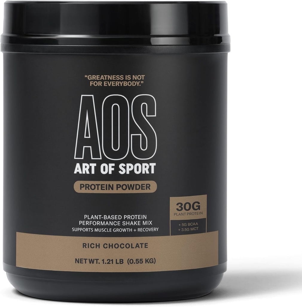Art of Sport 30g Protein Powder, Chocolate, Protein for Athletes, Plant Based, Dairy & Gluten Free, 0g Cukor, 5g BCAA, 3,5g MCT, 1.21lb vaňa