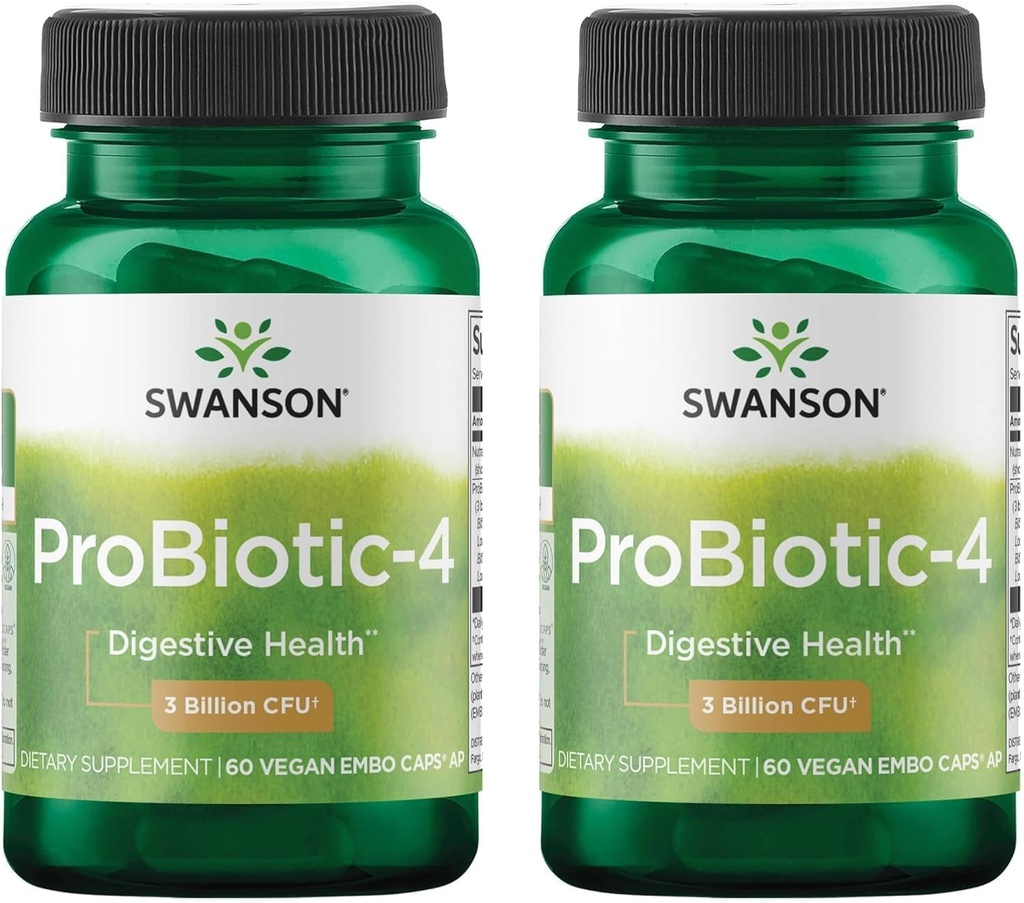 Swanson Probiotic-4 3 miliardy Cfu 60 Veg Caps (2 balenia)