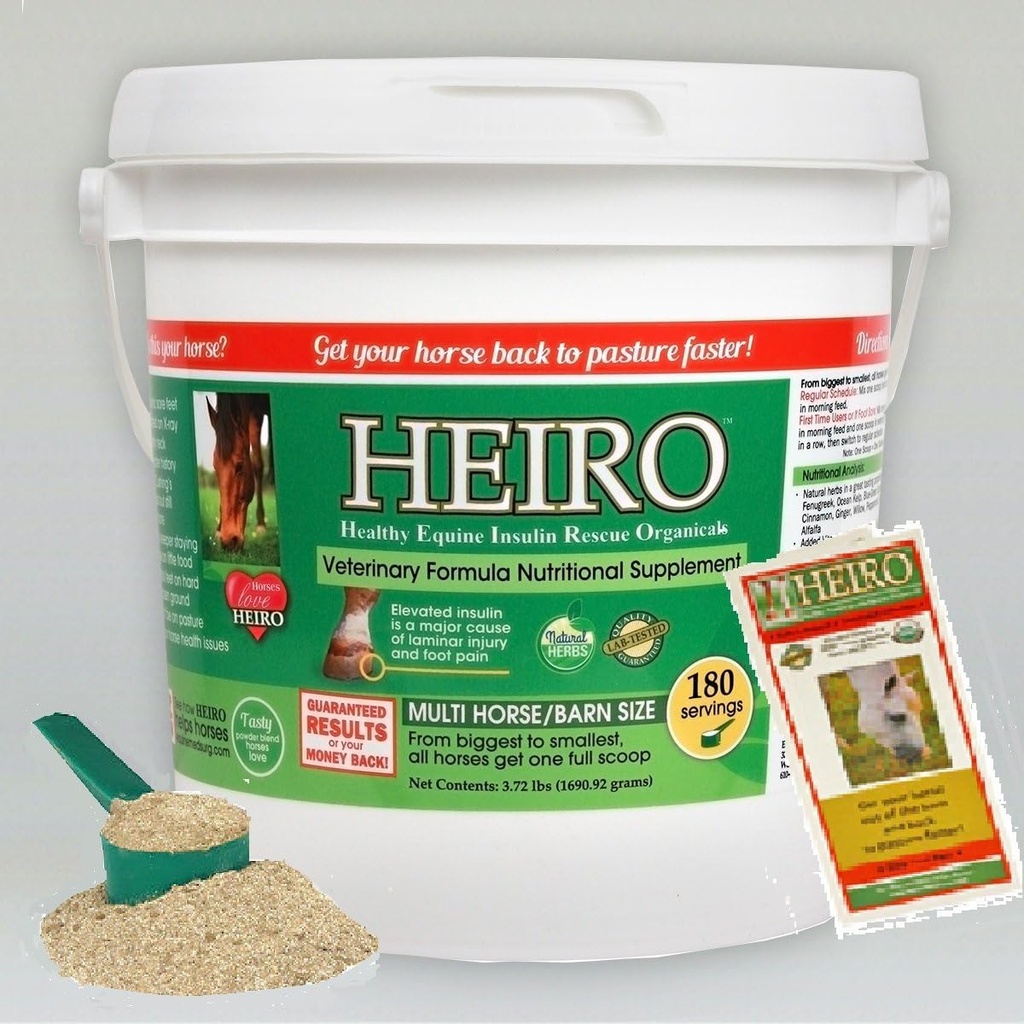 Heiro Healthy Equine Horse Resistant Rescue Organics 90 Day Supply and Free Information Booklet