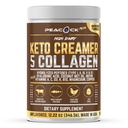 Kolagén Keto Coffee Creamer prášok 12.2 oz - Hydrolyzed Collagen Peptidy s kokosovým MCT olejom, B12, horčík, neochutený proteínový prášok, bezcukrový kávový krém na smoothies & Peking