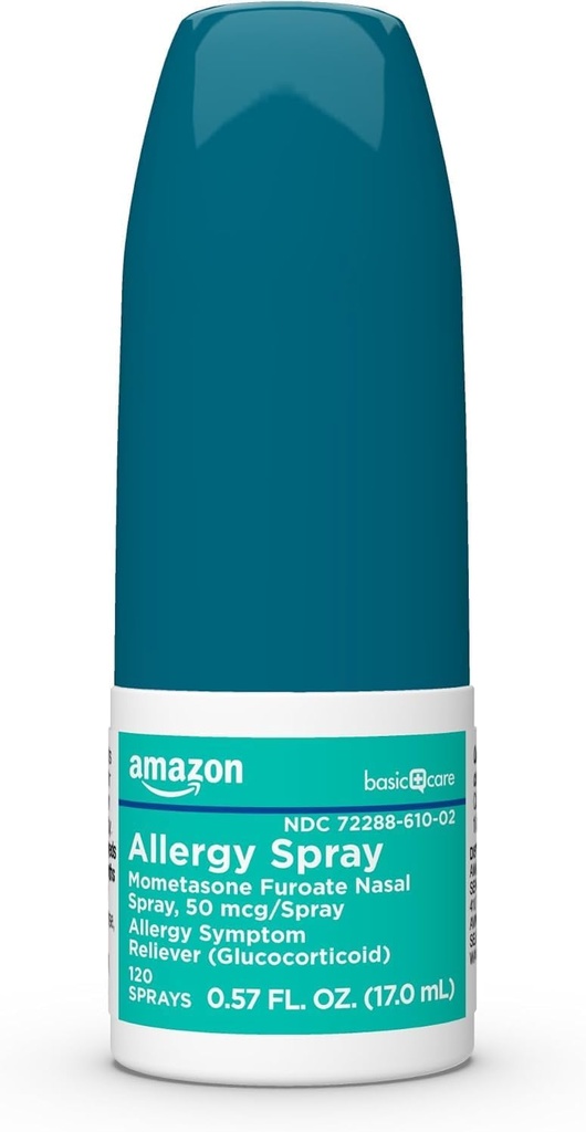 Základná starostlivosť 24 hodín Alergický nosový sprej, Mometazón Furoate nosný sprej 50 mcg/Spray, Non-Drowsy