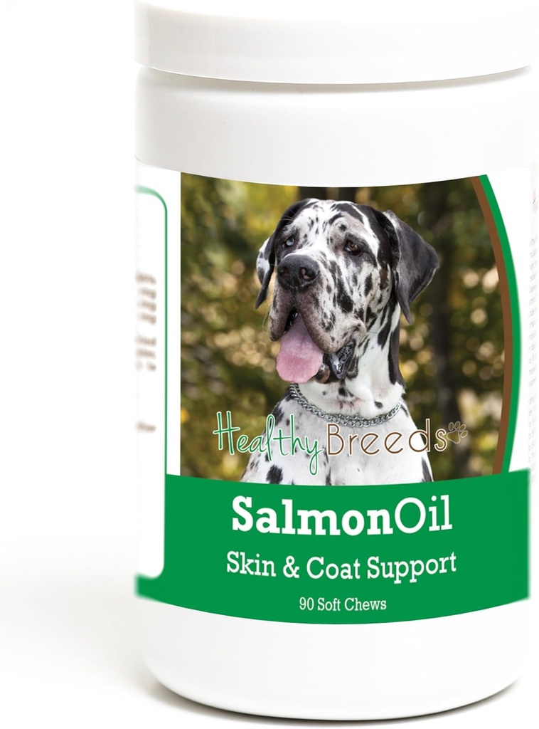 Zdravé plemená Veľký Dane Salmon Oil Soft Chews 90 Počet
