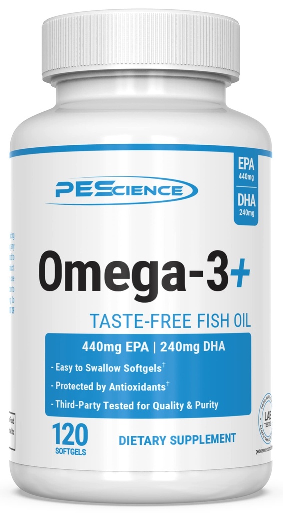 PESCIence Omega-3+, 440mg EPA a 240mg DHA rybí olej doplnok, ľahko prehltnúť malé veľkosti softgel, bez chuti, 60 porcií