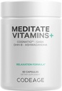 Kódovanie Meditate vitamíny+ doplnok - CognatiQ, DHH-B, GABA, Ashwagandha, Organic Huby, čučoriedky - BDNF Brain Pills a Neuroprotein - Vegan, Non-GMO, Gluten-free - 60 Kapsule