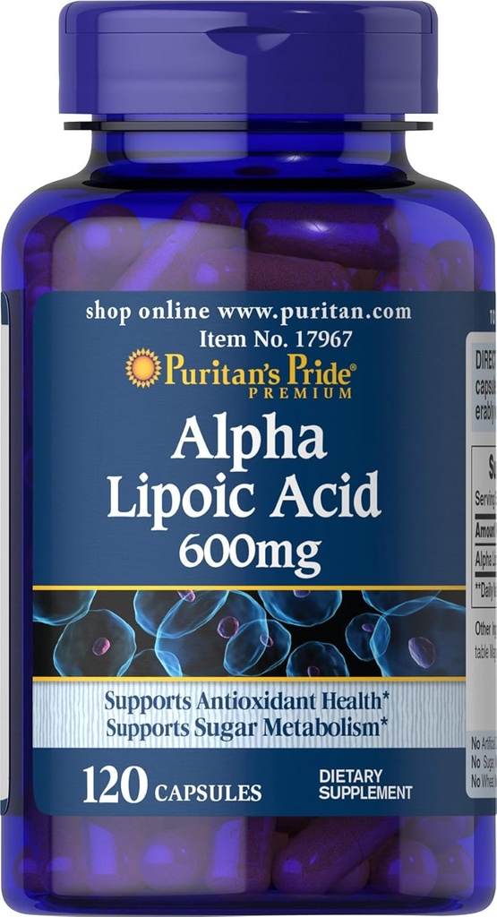 Puritánska pýcha Alpha Kyselina lipová 600 Mg, 120 Počet
