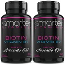 (2 balenia) Inteligentnejší biotín 5000mcg v avokádovom oleji, vitamín B7, non-GMO, 90 Mini tekuté mäkké, No Soy