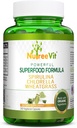 NutreeVit Pure 100% Organic Spirulina + Chlorella + Pšeničná tráva - Výkonný Superfood - Veggie Capsules 500mg