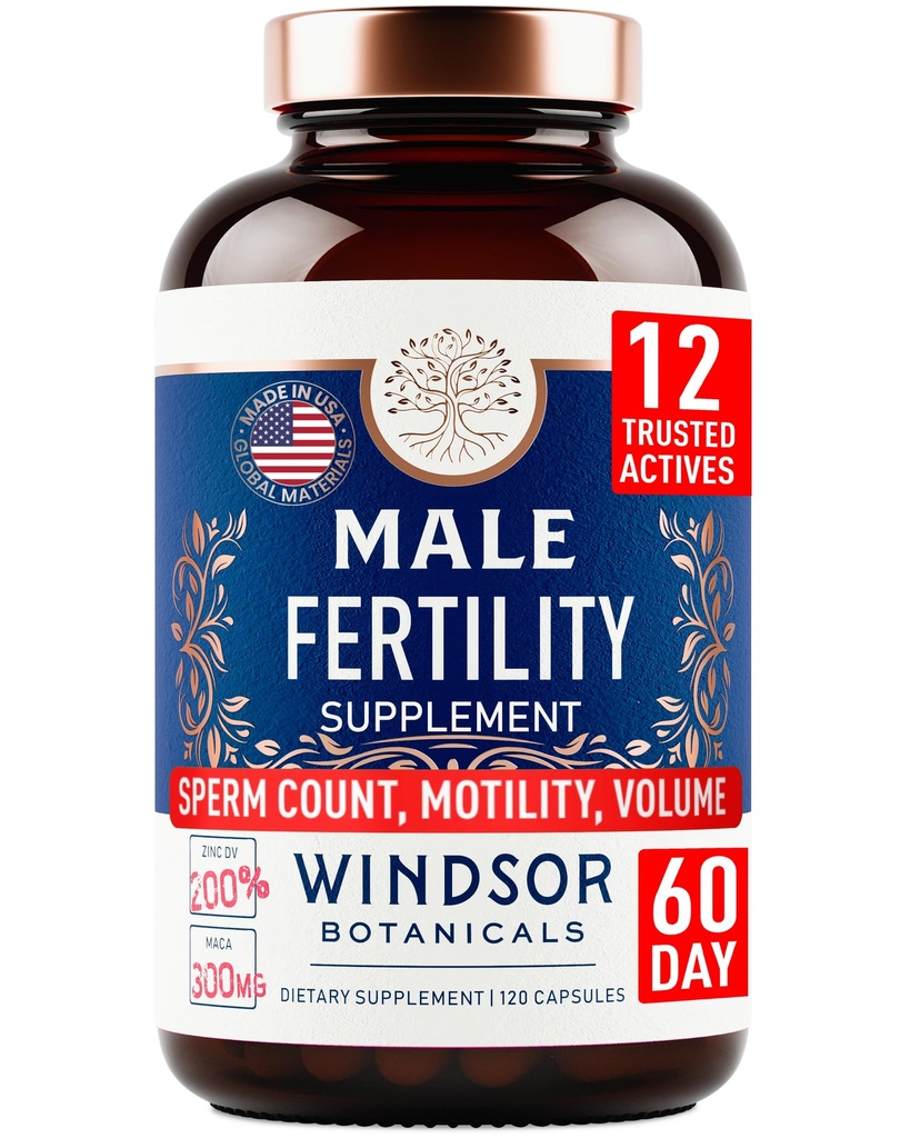 Mužská plodnosť Supplement with Maca Root - Mens Health Conception Fertility Prenatálne vitamíny Plus prírodné extrakty - Prenatálna plodnosť Doplnky pre mužov - 3. strana testované - 120 Kapsule, 2 mesiace