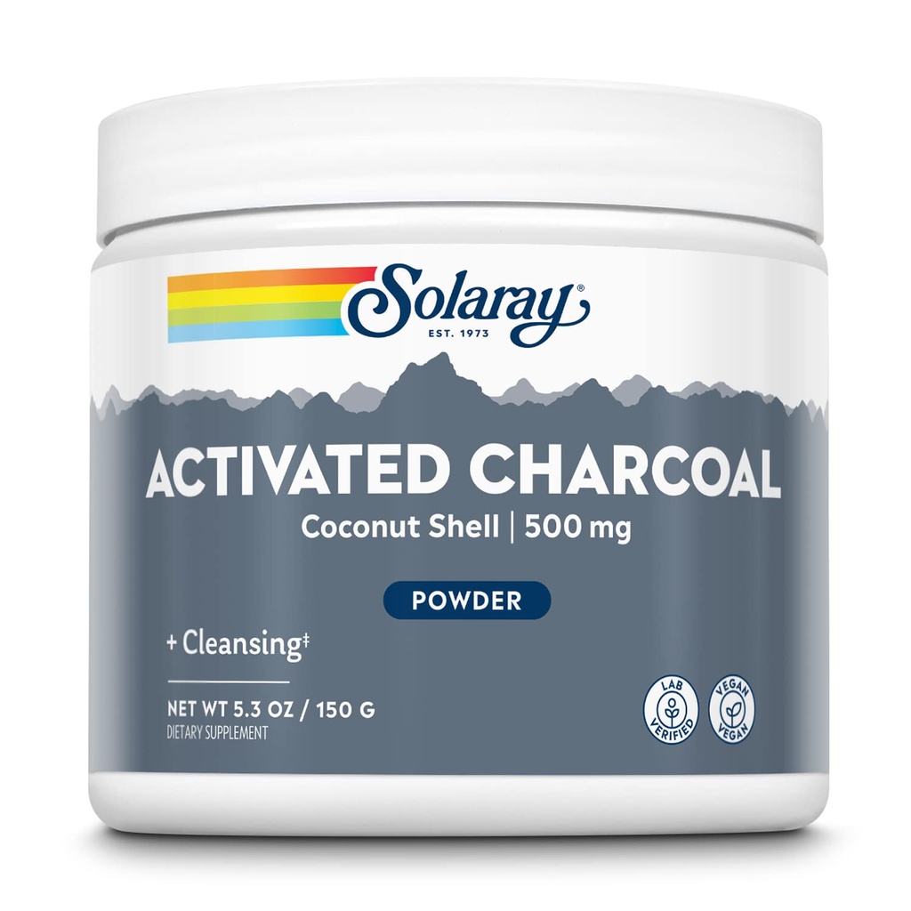 Solaray Activated Coconut Charcoal Powder 500 mg 