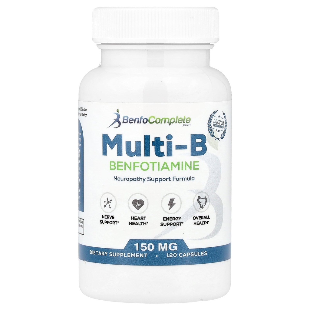 Benfotiamín Inc, Multi- B Neuropatia Support Formula, 150 mg, 120 kapsúl (1)
