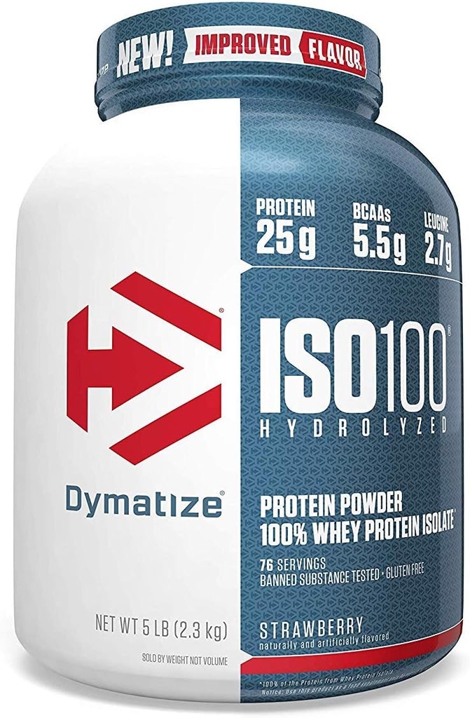 Dymatizácia ISO100 Hydrolyzovaný 100% Srvátkový proteín Izolát Jahodová -- 5 libier