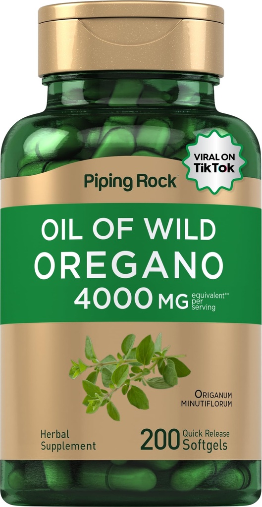 Pipping Rock Oregano Oil Softgel Kapsule 4000mg 