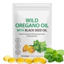 Olej z Oregano s čiernym semenom olej, 6000mg Oregano olej kapsule Organické, Oregano doplnok Kapsule, Prírodné antioxidanty, non-GMO, Gluten bez, 120 Softgels