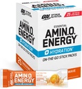 Optimálne hydratačné balíčky Aminoenergie, On-The-Go Energy Powder Stick Packs, Tangerine Wave, 25 gróf