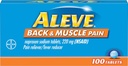 Tablety Aleve Back and Muscle Pain Tablets, Fast Acting All Day Targeted Relief for Bolesť hlavy, svalov a bolesti chrbta, Naproxen Sodík Kapsule, 220 mg, 100 gróf
