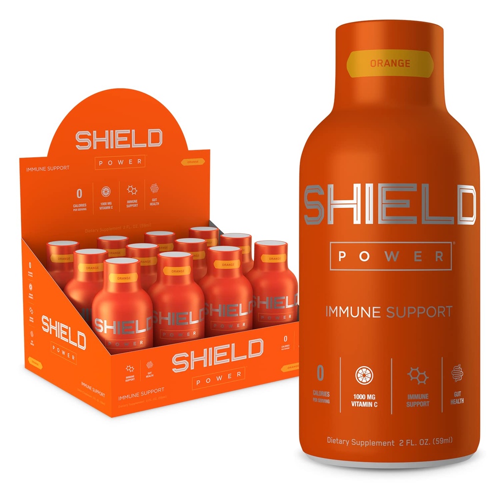 Besser Health, Shield 2oz, Immune Support Shot - 12 Gróf, Orange