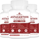 Astaxantín a lykopén 70 mg,astaxantín Supplement with Fosfatidylcholín, lutein and Zeaxantin, Výkonný Antioxidants Supplement (180 kapsúl)