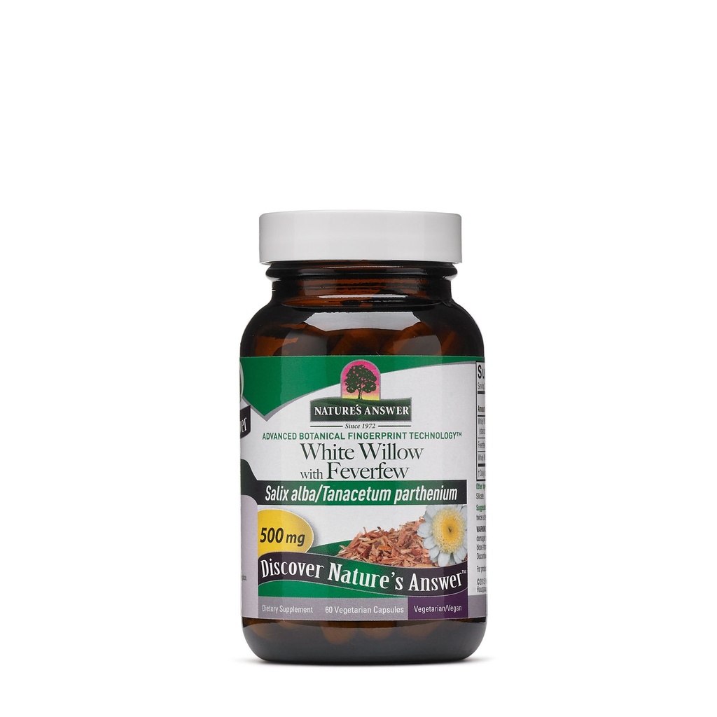 Nature's Answer White Willow with Feverfew 500mg 60-Capsules 