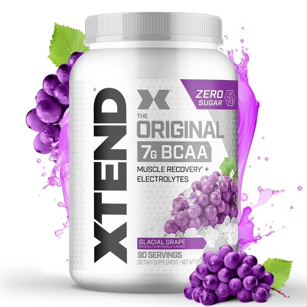 Xtend Original BCAA Powder 7g BCAA a 2,5g L-glutamine, bez cukru po tréningu Svalové zotavenie Nápoj s aminokyselinami pre mužov a ženy, 90 Servivné