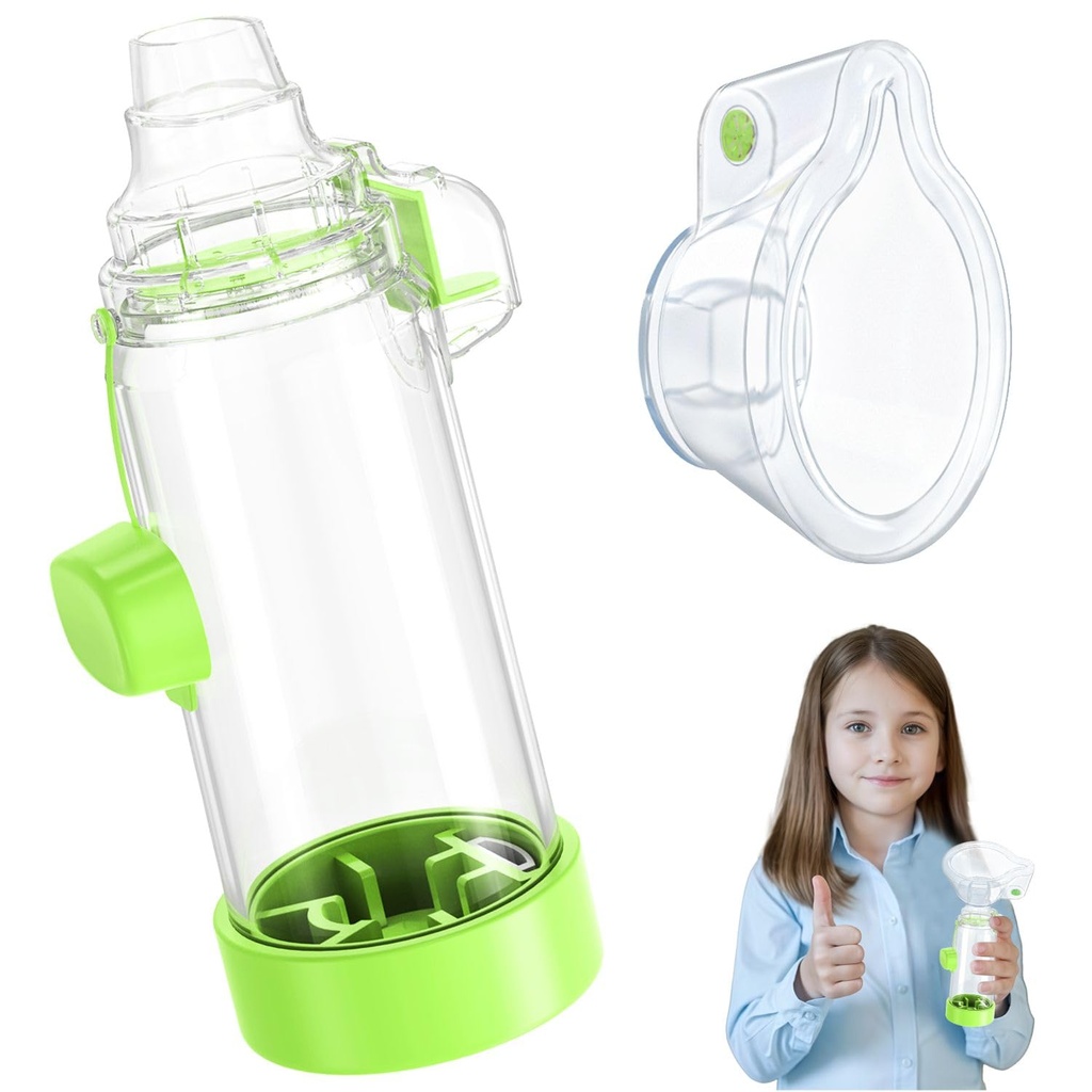 Mäkké silikónové inhalátory pre dospelých a deti - Zábavné a farebné Nessi OTC Spaceer (Kids-Green)