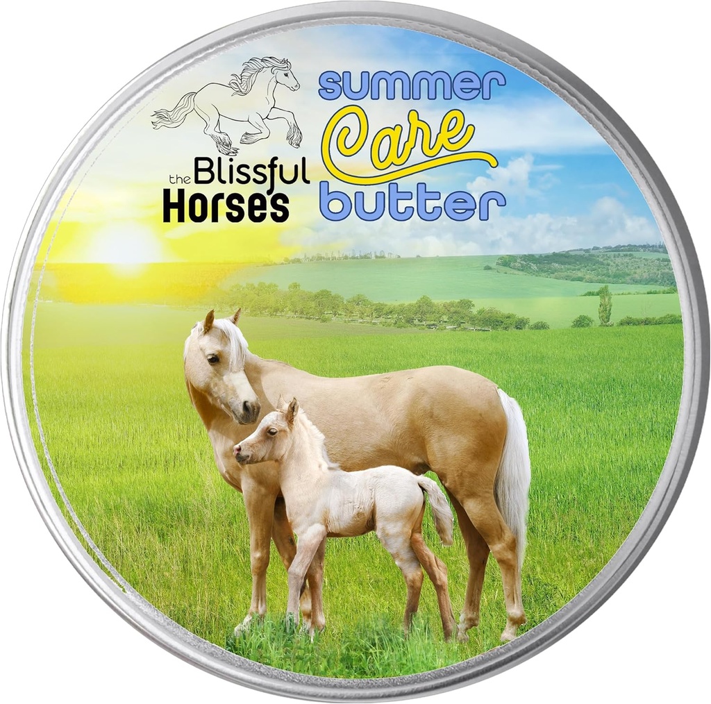 Blissful Kone Letná starostlivosť sun Butter, Jemný Horse Sunscreen, Easy-to-Apply Equine Sunblock Solution, Must-Have Horse Essentials for All Day Sun Protection, 8 oz.