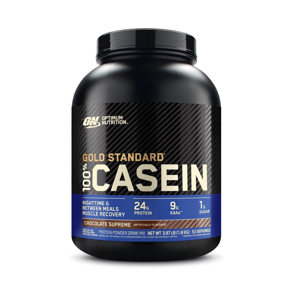 Optimálna výživa Gold Standard 100% Micellar Casein Protein Powder, Slow Digesting, pomáha udržať plnú, Jednodňové svalovej zotavenie, čokoláda Supreme, 4 libra (Backaging May Vary)