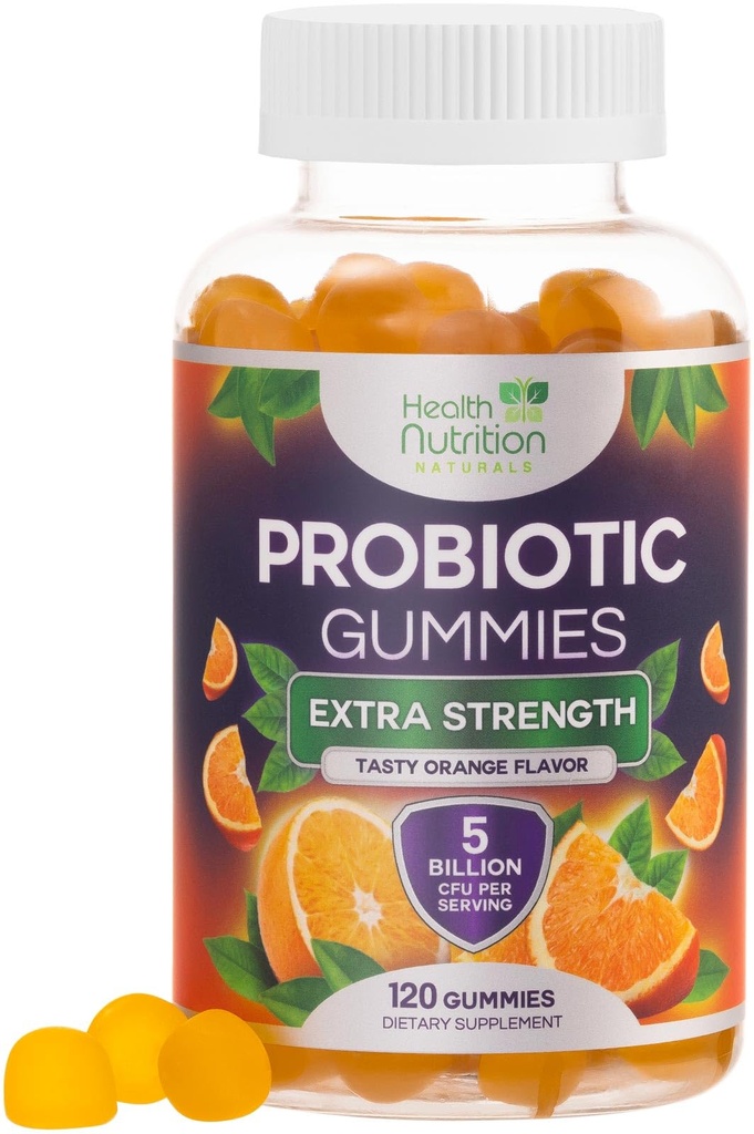 Probiotické Gummy 5 miliárd CFU - Diverse Probiotické kmene pre tráviace zdravie a podporu Gummy pre ženy, mužov, & Deti, Denné probiotiká Doplnkové pre imunitnú podporu, non-GMO, Vegan, 120 Gummies