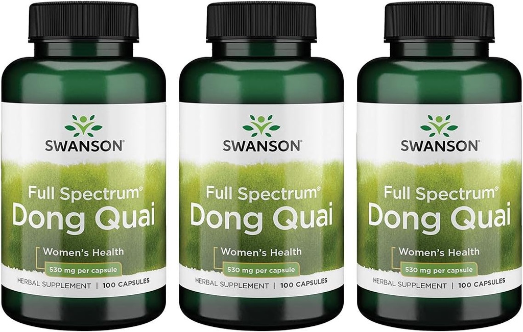 Swanson Dong Quai 530 Milligrams 100 kapsúl 3 balenia