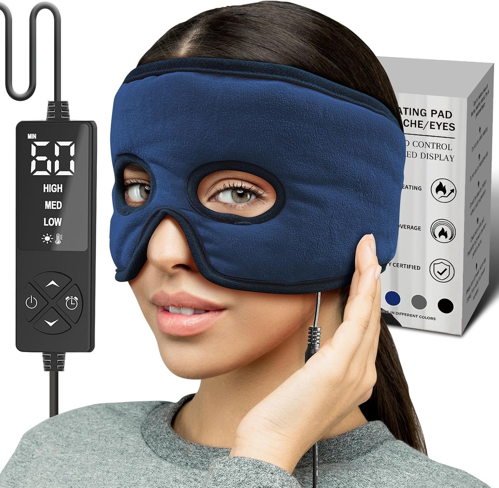 CREATRILL ohriaty Sinus Relief Maska, Face Heating Pad pre tlak Sinus, Migréna Maska pre úľavu od bolesti hlavy