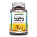 Amazing Omega Norwegian Cod Liver Oil 1250 Mg Softgels Supplement 