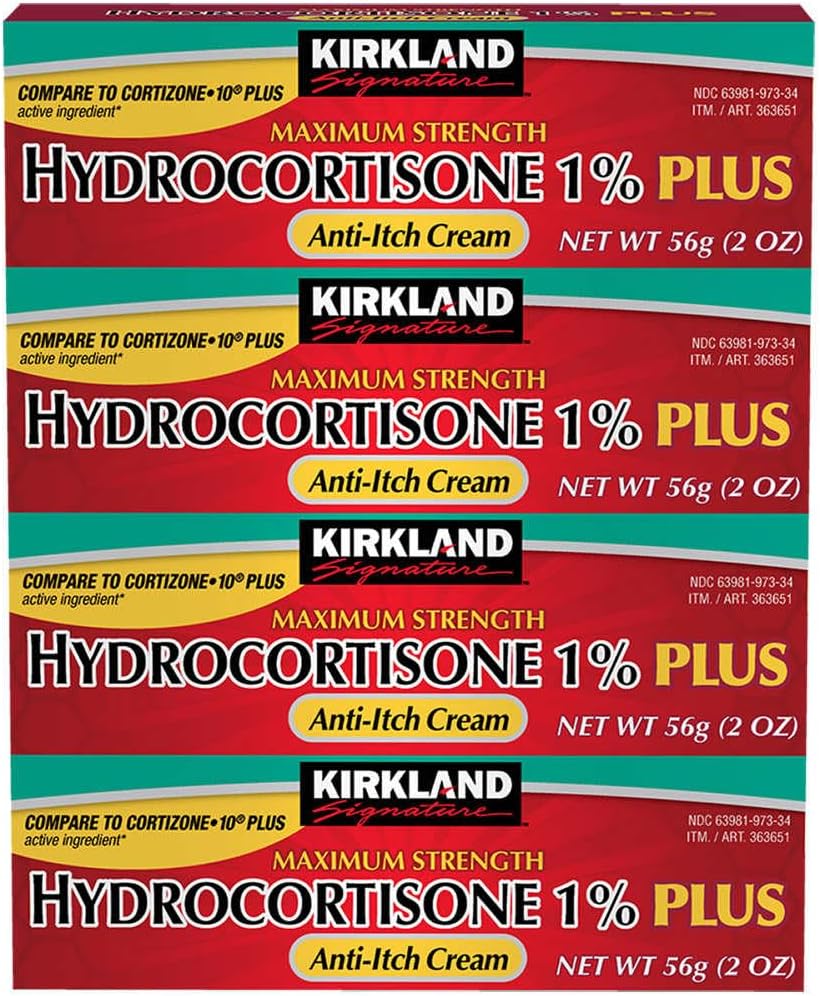 Kirkland Signature Maximálna sila Hydrokortizón krém 1% s Aloe, 2 unca (balenie 4)