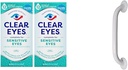 Clear Eyes Citlivé očné kvapky, 2 balenia a pohon Zdravotnícke biele púder-koated Grab Bar
