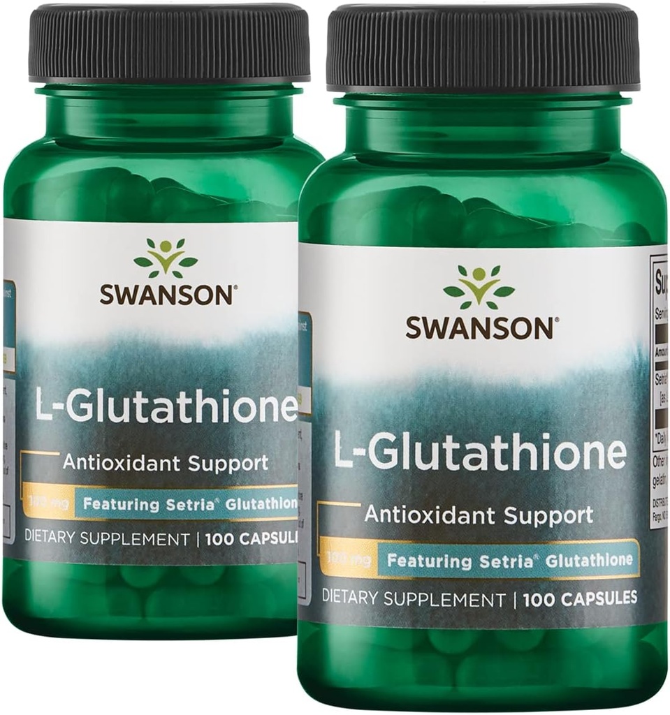 Swanson Amino Acid L- Glutatión 100 Milligrams 200 Kapsule 2 Fľaše