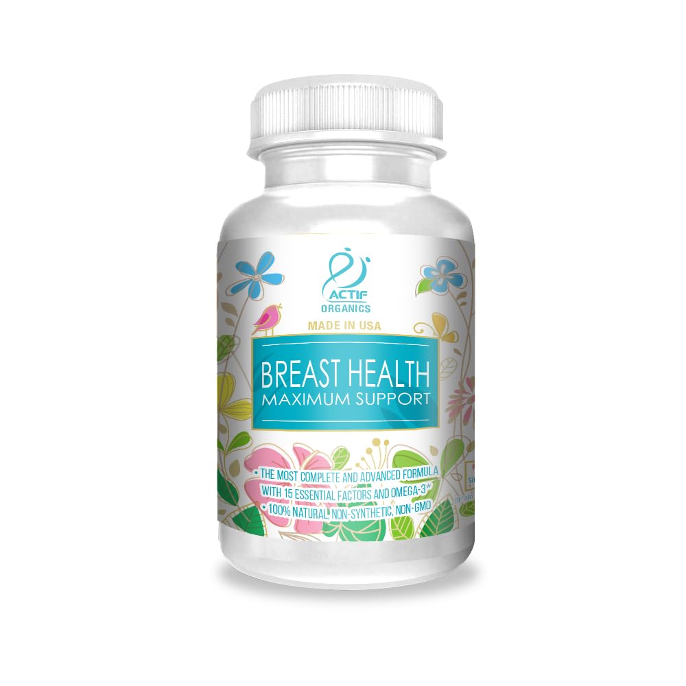 ACTIF prsníka zdravie Maximálna podpora s 15 Pokročilé faktory a Omega-3 - Non GMO, Made in USA, 90 Počet