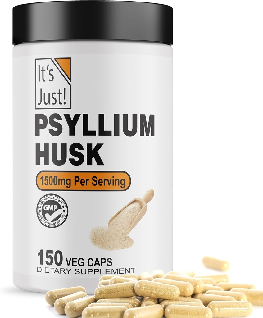Je to len! - Psyllium Husk, Dietary Fiber Supplement, Veggie Capsules, 1500mg Per Serving, 150ct Fľaša (150 Počet)