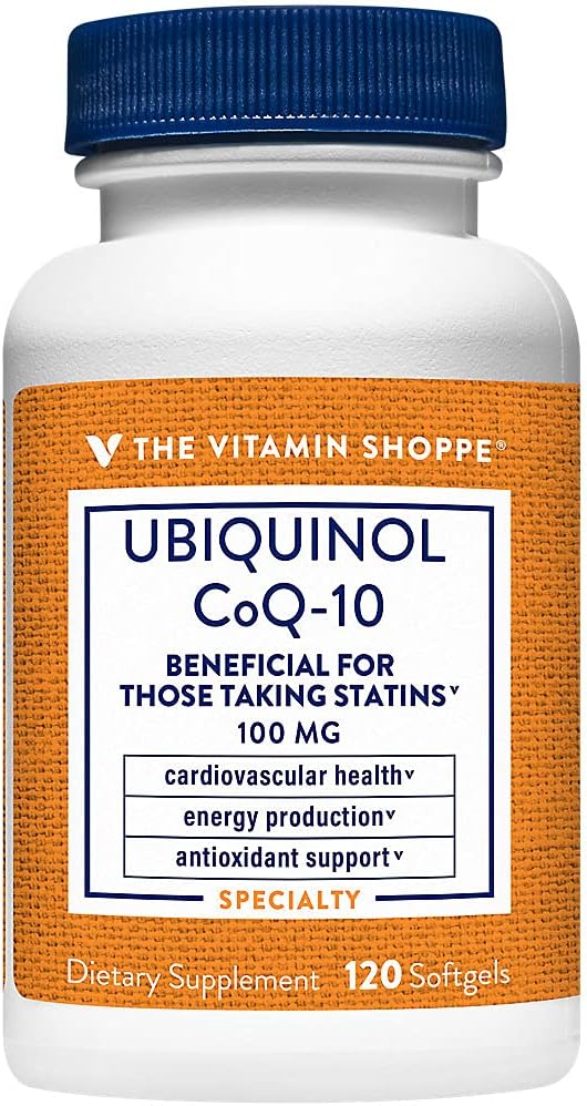 Vitamín Shoppe Ubichinol CoQ-10 100mg - užitočné pre tých, ktorí užívajú Statíny 