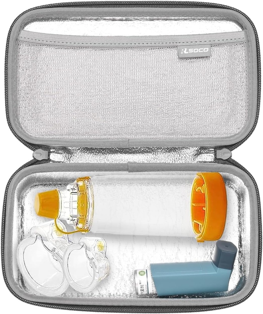 ROLSCO Nosenie puzdro pre Astma Inhaler pre deti a dospelých,Inhaler Spacer Cestovné puzdro pre zariadenie,Mask a ďalšie príslušenstvo (iba prípad)