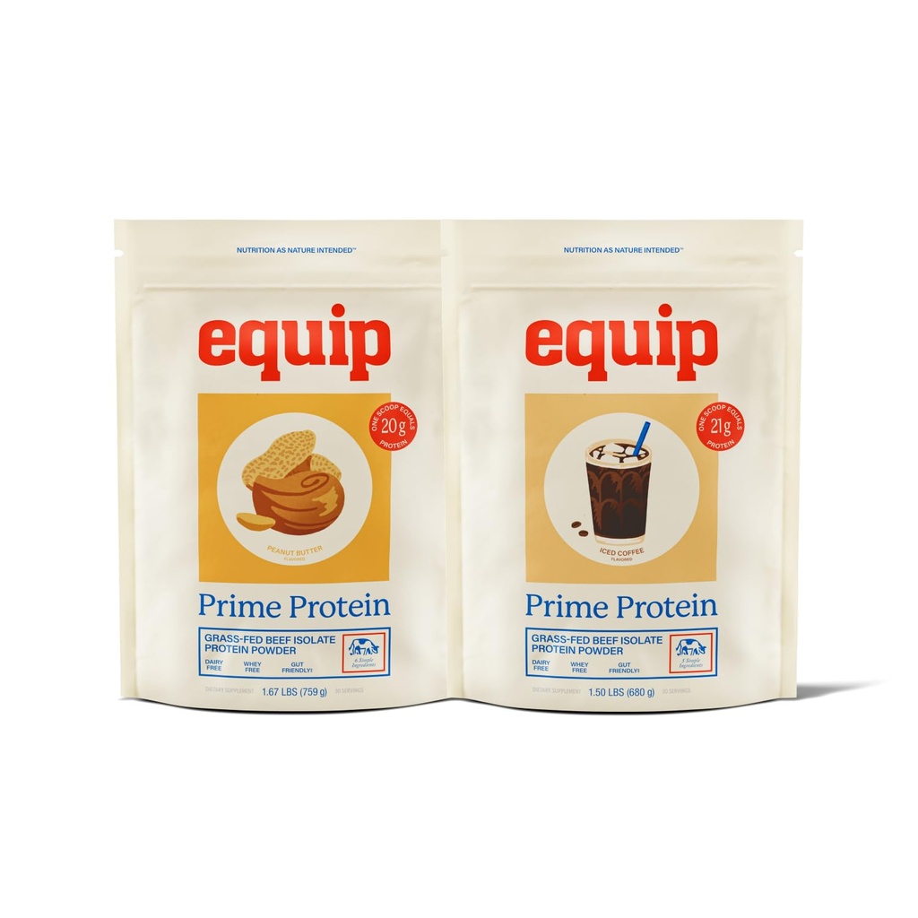 Equip Foods Prime Protein prášok Arašidové maslo & Prime Protein prášok Ľadová káva