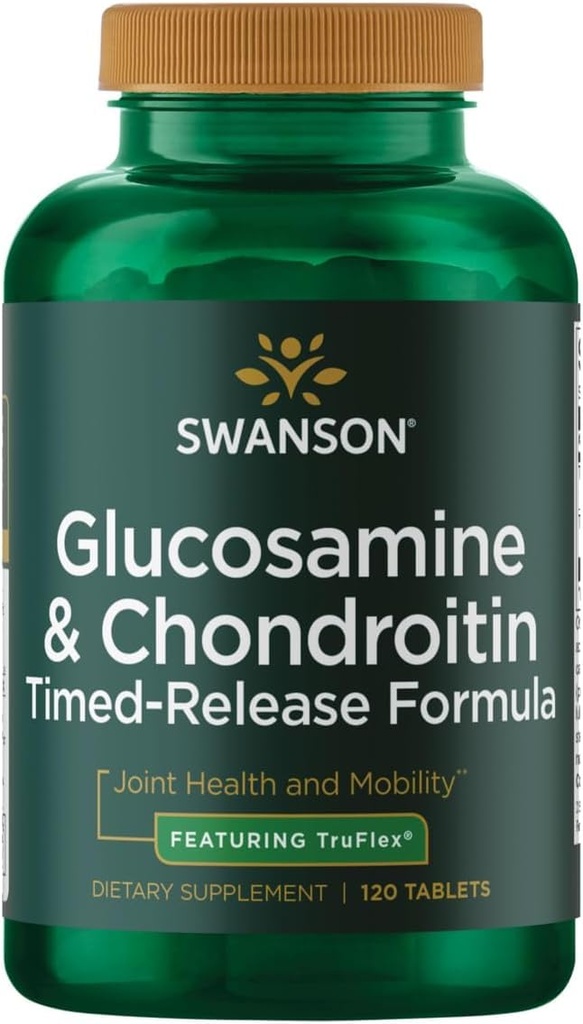 Swanson Timed- Release Glukozamín a chondroitín Sulfate 750/600 Milligrams 120 Tablety