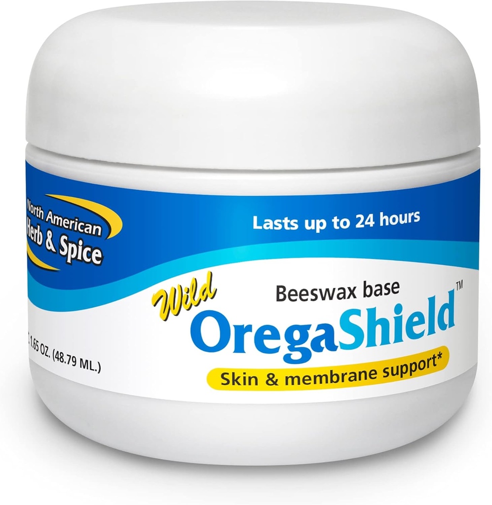 SEVERNÁ AMERICKÁ HERB & SPICE OregaShield - 2 oz - Skin & Membrane Support - Wild Spice Oils in a Beeswax Base - Trvá až 24 hodín - Non-GMO