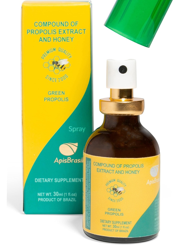 Brazil Green Bee Propolis Spray (30 ml) - Prírodná imúnna podpora - Sore Throat Relief - Premium Quality - Balenie 1