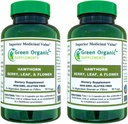 Green Organic Doplnky Hawthorn Berry Kapsule, Leaf, Kvetina, Hawthorn Doplnky obsahuje 90 Kapsule, Prírodné Hawthorn Byliny pre Kardiovaskulárne zdravie a prírodnú starostlivosť o srdce (Obsah 2)
