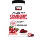 FORCE FACTOR Cranberry mäkké žuvačky, Cranberry Supplement with D Mannose and Cranberry Extract to Support Bladder and Urinary Tract Health for Women, Vegan, Sweet Cranberry Flavor, 60 Soft Chews